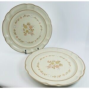 Vintage Cordella Collection BURNET Stoneware Dinner Plates 10.75" Set of 2 Japan